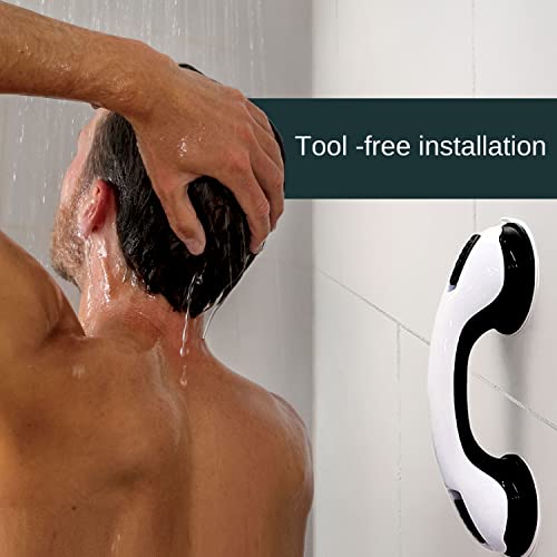 Stay Safe In The Shower With Our 2-Pack Of 12-Inch Suction Cup Grab Bars, Shower Handle - Perfect For Elderly, Seniors, Disabled, And Handicapped - Durable And Non-Slip (Black) #TOP1
