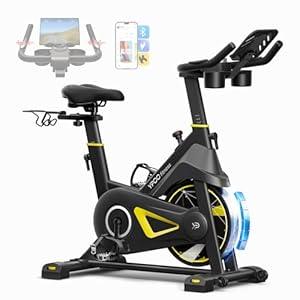 YPOO Exercise Bike for Home Use, Quiet Indoor Spin Bike with LED Display for Workout & Cardio, Magnetic Resistance Stationary Bike, APP Compatible, 350LB Weight Capacity