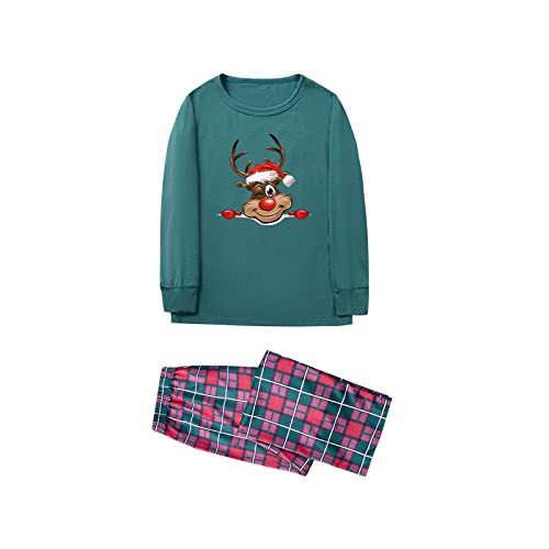 Fall Pajamas For Family Matching Family Pajamas Sets Christmas Deer In Hat Top And Plaid Pants Homewear For Kids Kids 12 Years #TOP3