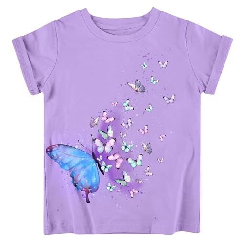 Image of Funnycokid Little Girls T Shirt for Toddler 3-7 Years Kids Tee Graphic Short Sleeve Clothes Tops