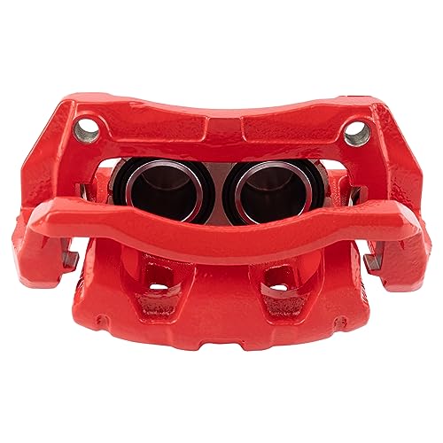 Image of TRQ Front Left Brake Caliper w /Bracket Performance Red Drivers Side | For 2007-2012 Acura RDX 2010-2011 Honda Accord Crosstour 2007-2016 CR-V 2005-2010 Odyssey