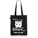 Produktbild style3 Sei immer du selbst Einhorn Biobaumwolle Beutel Jutebeutel Tasche Tote Bag Katze Unicorn Kätzchen, Farbe:Schwarz