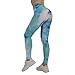 ZXD Leggings Donna A Nido d'Ape Anti Cellulite A Nido d'Ape, Pantaloni da Yoga A Vita Alta, Calzamaglia da Corsa con Sollevamento del Sedere da Jogging,Blu,M