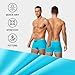 Arjen Kroos Men's Classic Solid Square Cut Swimwear Sexy Tight Swimming Trunks Tan Through Bikini Swim Briefs,Blue,Large