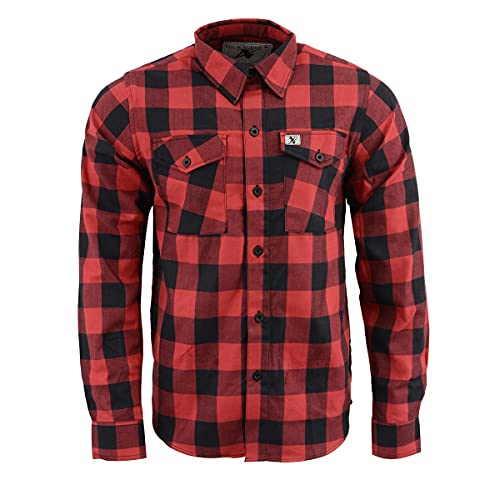NexGen MNG11631 Flanelle à Manches Longues pour Homme Noir et Rouge, Rouge, XXL – vue 4