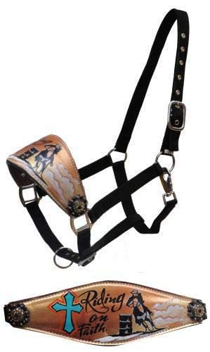 Showman Hand Painted Metallic Riding On Faith Bronc Halter! New Horse Tack! #TOP18