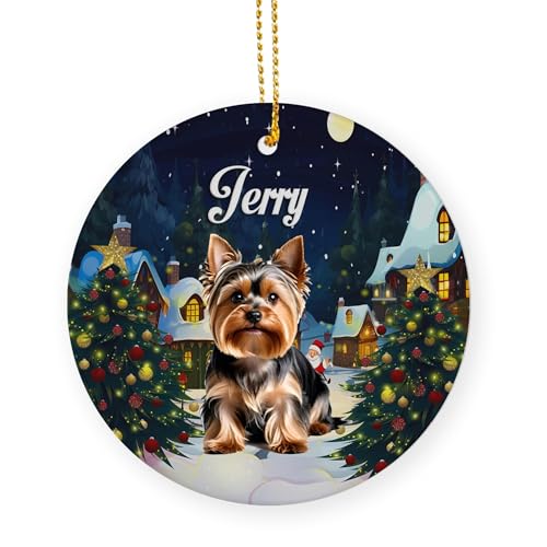 Adorno Navideño De Cerámica con Cordón Amante De Los Perros Yorkshire Terrier Ornamento De Navidad De Porcelana Adornos Arbol Navideños 7.3Cm Adorno Navideño De Cerámica con Cordón Amante De Los Perros Yorkshire Terrier Ornamento De Navidad De Porcelana Adornos Arbol Navideños 7.3Cm
