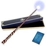 ChampWe Light Up Magic Wizard Wand Rechargeable Illuminating Toy for Kids Witch Collection Cosplay Accessories with Spellbook and Gift Box (Vine)
