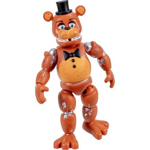 Jazwares Five Nights at Freddys Withered Freddy - 5-Inch Articulated Figure with Jumpscare Feature and Glow-in-The-Dark Eyes