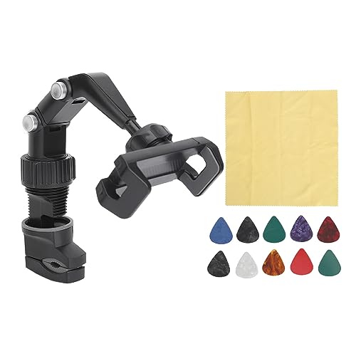 QANYEGN Guitar Phone Mount, Guitar Mobile Phone Holder Mount, Adjust headsstock Cell Phone Clamp for Teaching Video Recording