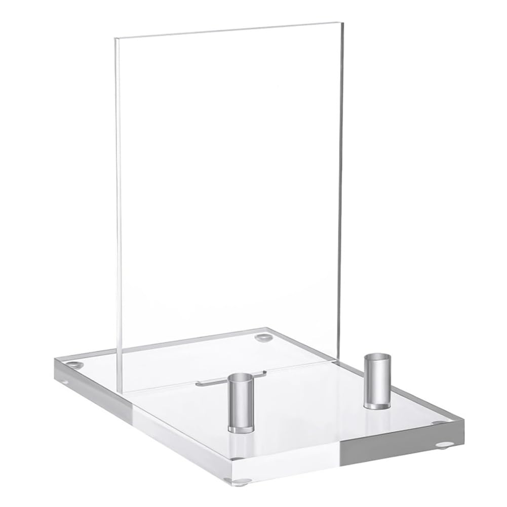 CTRLZS Acrylic Easel with Pegs, Stand for Pictures, Phone or Art, Clear Acrylic