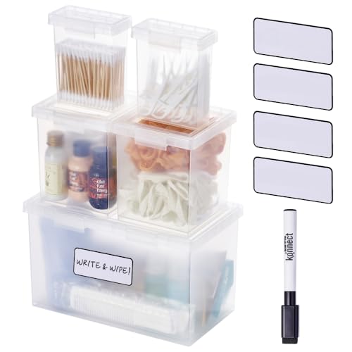 Boîtes gigognes transparentes Bostitch Konnect, rangement bureau empilable emboîtable - 2
