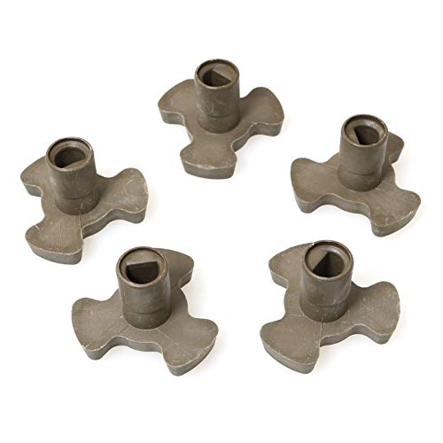 RLECS 5pcs Microwave Turntable Coupler Plate Support Stand Drive Cog Tools 0.63 Inch Microwave Shaft Short Type, Brown