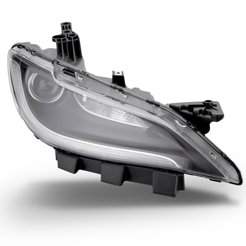 CONLLCON Headlights Assembly Compatible with 2015-2017 Chrysler 200,Headlamp w/LED DRL Black Trim 8 pins Passenger Side Replacement CH2503292 68284787AA