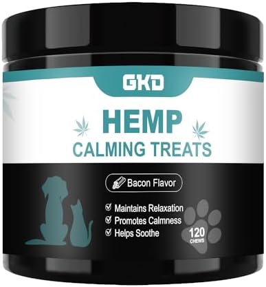 Calming Chews for Dogs, Dog Calming Chews Anxiety Relief, Hemp Calm Dog Calming Treats Care for Puppy-Small-Medium-Large Dogs, Stress Sleep Travel Pain Separation Fireworks Aid