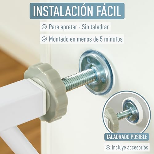 ib style® Berrin ¡ Ganador del Premio ! Protección de la Puerta 58-175 cm | Sin perforar | Cierre automático | 90° Stop | Operación con una Sola Mano | 98-106 cm