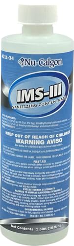 Nu-Calgon 4211-34 IMS-III Ice Machine Sanitizer – EPA Registered Food Contact Surface Sanitizing Concentrate, Controls Slime, Mold & Mildew, Eliminates Odor, 16 oz Bottle