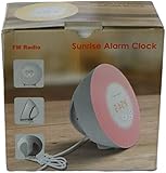 Sunrise Alarm Clock, Wake Up Light with 6 Nature Sounds, FM Radio, color Light, Bedside Sunrise Simulator (White)