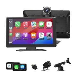 9″ Carplay Screen for Car, Support Apple Carplay & Android Auto, 4K Dash Cam, 1080p Backup Camera DVR, Car Audio Receivers GPS Navigation Airplay/Super Link, Bluetooth, FM, Siri.