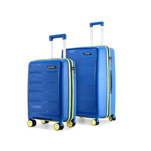 Image of Provogue Spectrum Hard-Sided PP Trolley Bag Set of 2 | Expandable Space with 8 Wheels Trolley Bags for Travel | Lightweight with Combination Lock | 5 Year Warranty (Aqua Hush Blue)