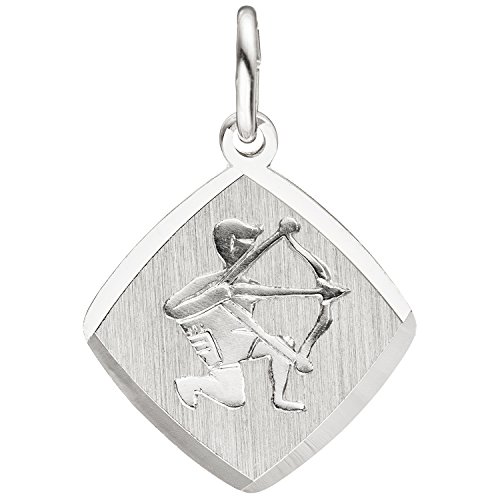 Jobo Sternzeichen-Anhänger Schütze aus 925 Sterling Silberteil teil matt