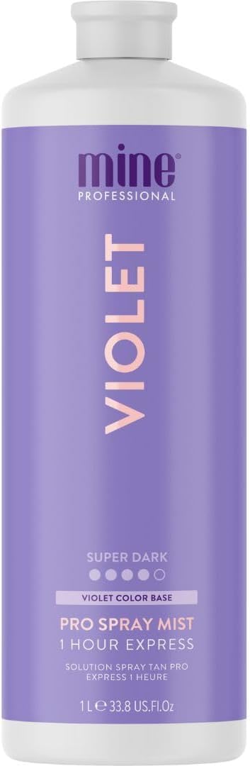 MineTan Professional Spray Tan Solution | Violet - Rapid Express Fake Tanning Liquid, Fast Drying, Rich, Dark Brown Glow, Best Sunless Tanner, No Orange Tones, Salon Fomula, 33.8 Fl Oz