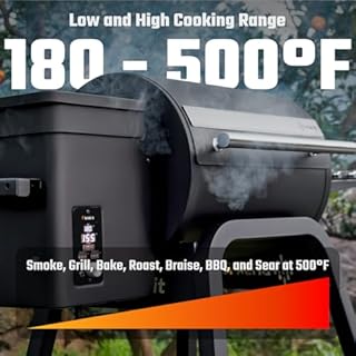 Brisk It Zelos-450 WiFi A.I. Electric Wood Pellet Smoker Grill - Smart Grill With Waterproof Cover– 450 sq.in Cooking Area,7-in-1 Outdoor Grill & Smoker, PID Controller (Up to 500°F), Meat Probe