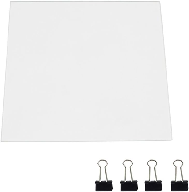 3D Printer Glass Bed Upgraded, Borosilicate Glass Plate for Creality Ender 3 Pro/Ender 3 V2/Ender 3 V2 Neo/Ender 3 Neo/3 S1/3 S1 Pro/5 Pro 235x235x3mm Build Surface Replacement with 4 Glass Clips