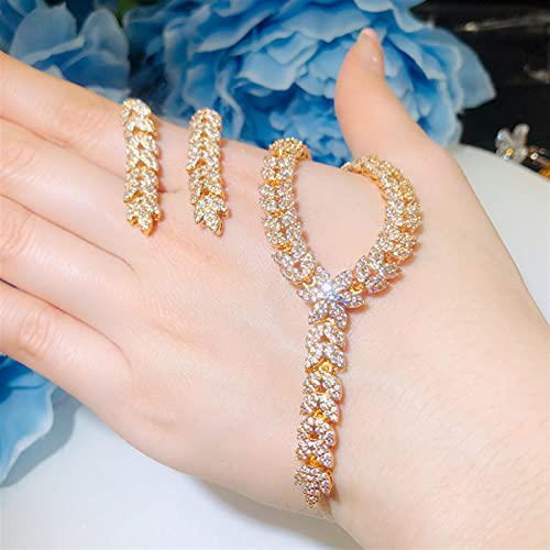 Conjuntos de joyas para novias de boda como regalo especial de compromiso con collar brillante 6