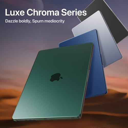 Image of Soonjet Luxe Chroma for MacBook Pro 14 inch Case | M5 M4 M3 M2 M1 Pro /Max 2026-2021 | Protective Hard Shell Laptop Cover | Turquoise Green Clear