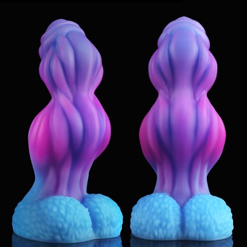 Fantasy Knot Drachen Dildo mit 7.1cm Knoten, Anal XXL Alien Dildo mit starkem Saugnapf, reines Silikon Monster Dildo Animal Dick, Analplug Dildoschwanz für Männer Frauen Paare Sexspielzeug Sextoy