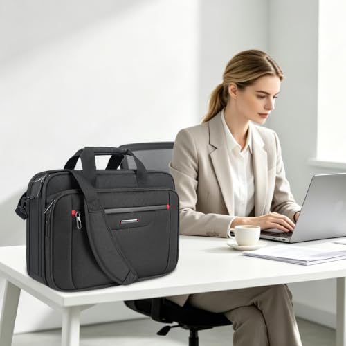 Image of VANKEAN Laptop Briefcase Fits 15.6 inch-16 inch Laptop Slim Expandable Shoulder Bag