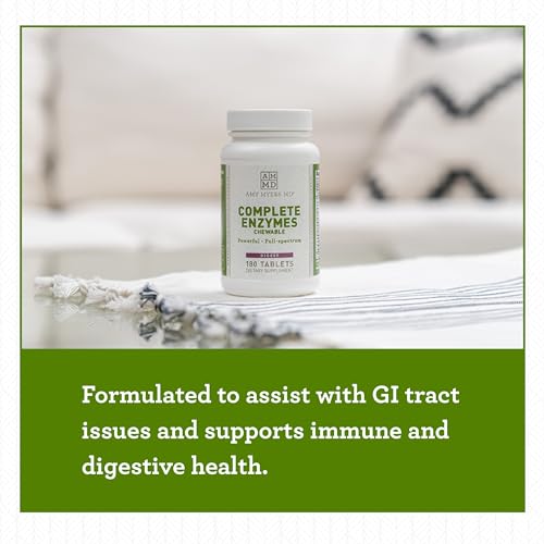 Dr Amy Myers Digestive Enzymes Chewable – Complete Enzymes Support Leaky Gut, Acid Reflux, Gas, Bloating, Gluten Exposure – Amylase, Lipase, Lactase, Alkaline, Protease, Sucrase + More – 180 Tablets - Thumbnail 4