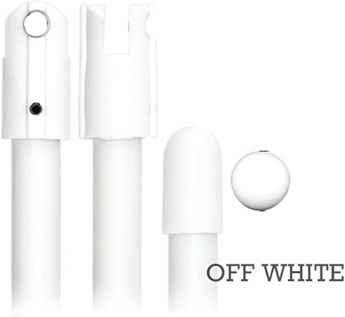 Varita de control de inclinación de fibra de vidrio de repuesto de 0.315 in en color blanco roto Punta de estilo U integrada con tornillo y