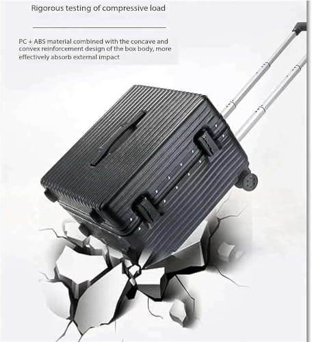 Durable Hard Shell Travel Suitcase with Aluminum Frame and Spinner Wheels - Lightweight Carry-On Luggage with Wide Handle(16inch)3