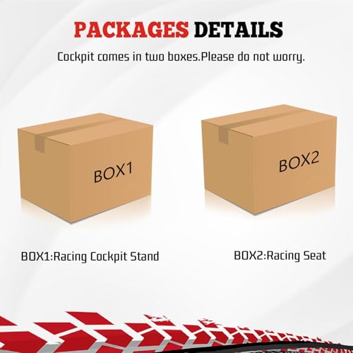 Marada Racing Sim Cockpit Stand with comfortable Seat Fit for Logitech/Fanatec/Thrustmaster G27 G923 G920,Large Round Tube&Adjustable Professional Driving Race Mount,Wheel Pedal Handbrake Not Included