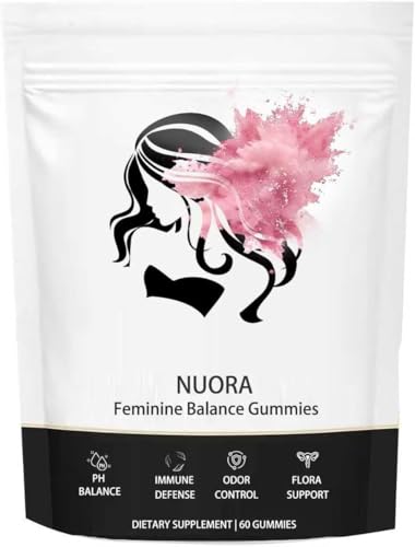 nuora Feminine Balance Gummies for Women’s,Premium Feminine Balance Gummies, Vegan Hawaiian Pineapple, pH Balance, Healthy Odor, Flora and Immune Support, Vaginal Health Support,60 Gummies