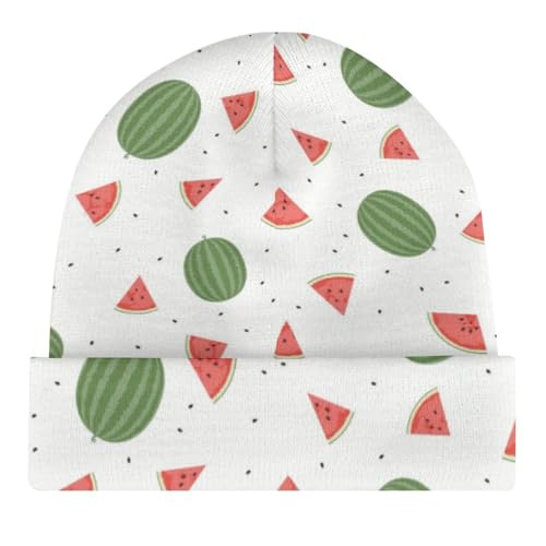 Watermelon Print Kids Beanie Hat for for Girls Boys Children Cap Winter Knitted Chemo Cancer Headwear Accessories Gifts Decoration Black4