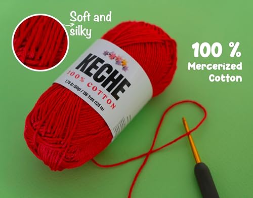 Image of Cotton Yarn - 100% Cotton Yarn for Crocheting and Knitting, Mercerized Cotton Amigurumi Yarn Fine-Sport 2 1.76 oz (50g) / 136 Yrds (125 m) 2 Skeins - Skin Color