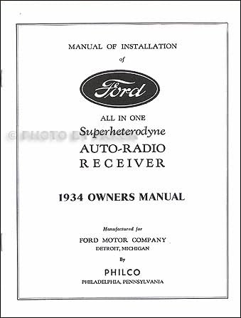  1934 Ford Philco Radio Installation & Owner\'s Manual Reprint