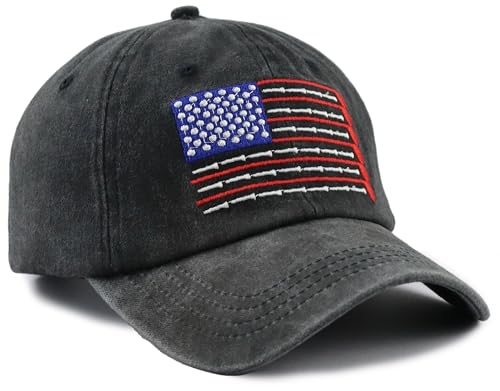 Image of American Golf USA Flag Hat for Men Women, Vintage Adjustable Cotton Golfing Baseball Cap