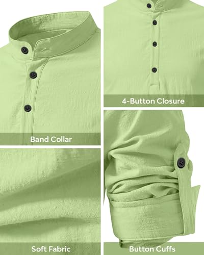 Image of Men's Cotton Blend Straight Kurta Shirt with Mandarin Collar - Slim Fit Casual Short Kurti Featuring Textured Slub Fabric and Roll-Up Full Sleeves