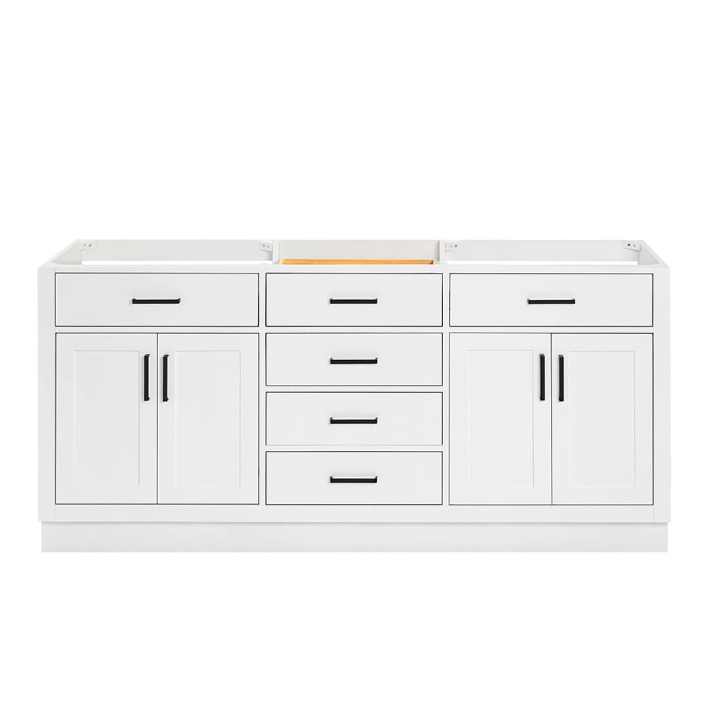 ARIEL Hepburn 72' Inch Double Sink Base Cabinet in White