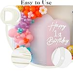 Happy Birthday with 0-9 Numbers Sign for Backdrop - Felt Custom Age Happy Birthday Decal for Balloon Arch Birthday Decorations Baby Shower - White - Image 5