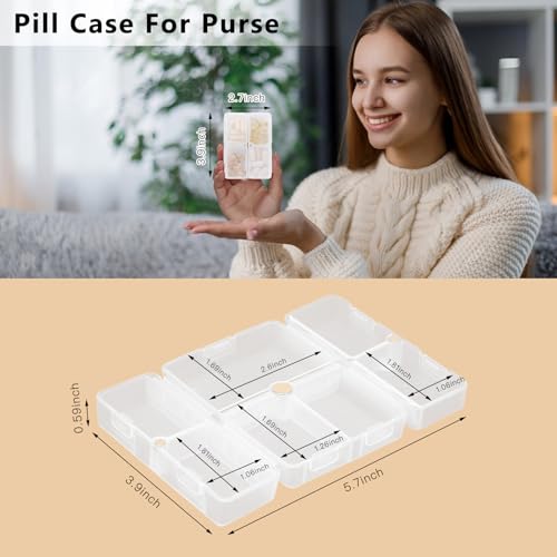 Image of FYY Travel Pill Organizer, Small Pill Box Medicine Case-2pcs Clear