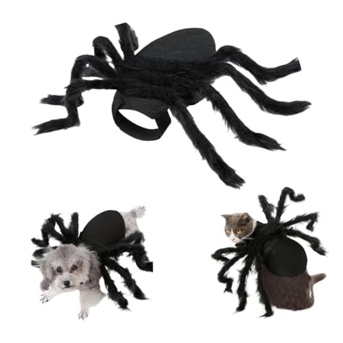 Dog Halloween Costume, Pet Spider Costume Adjustable Spider Suit Cat Halloween Black Dog Party Dress Up for Cats Small to Medium Sized Dogs