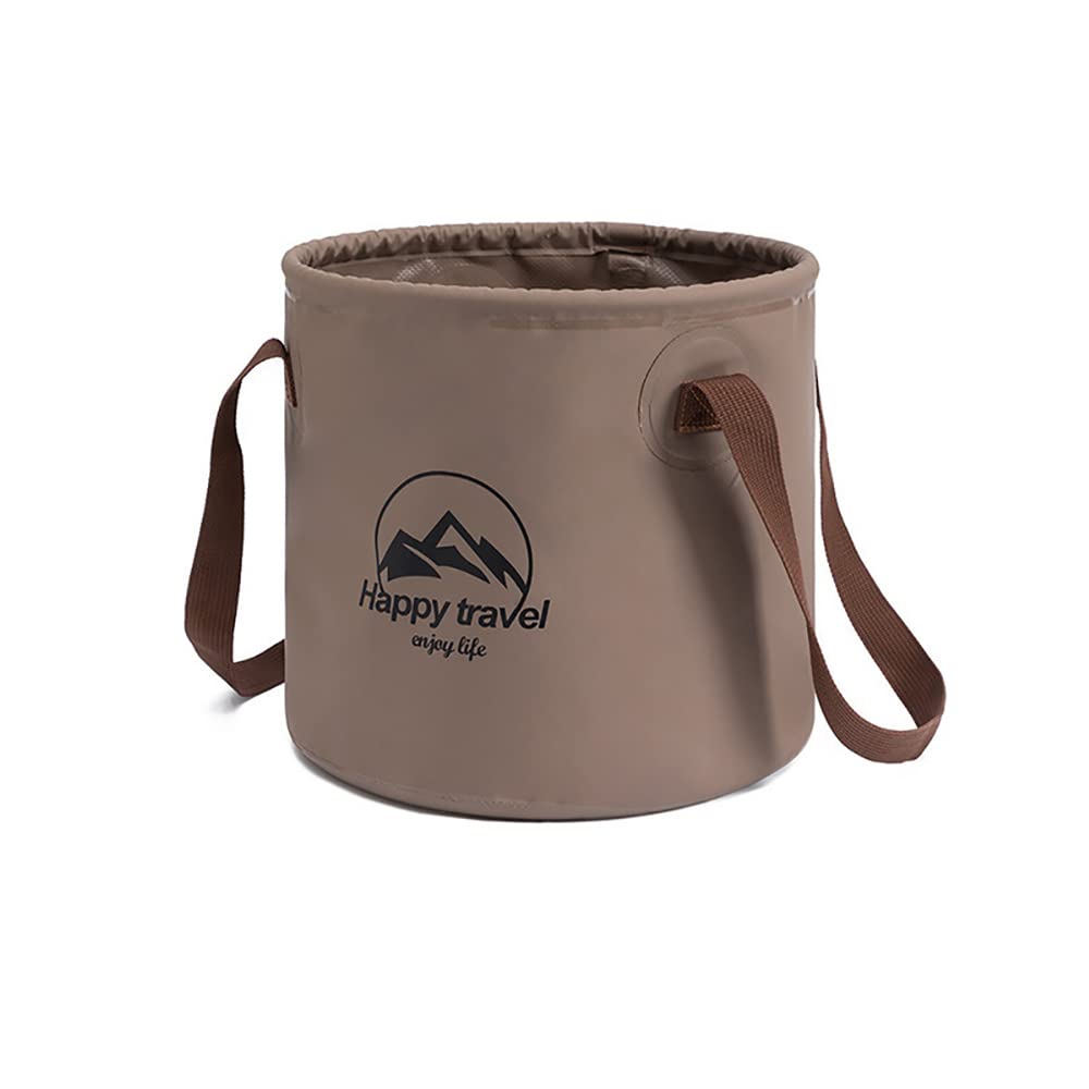 Shenhai Collapsible Bucket Camping Water Storage Container 20 L (5 Gallon) Portable Folding Foot Bath Tub for Travelling Camping Hiking Fishing (Coffee)