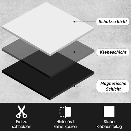 20x20mm Große Magnetplättchen Selbstklebend, 210 Stück Flexible Klebemagnete Magnete Selbstklebend Magnet Klebepads für Bilder Poster Fotos Notizen(für leichte und kleine Gegenstände)