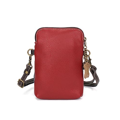 Image of CHALA Dog Collection Cell Phone Crossbody Purse-Women PU Leather /Canvas Multicolor Handbag with Adjustable Strap