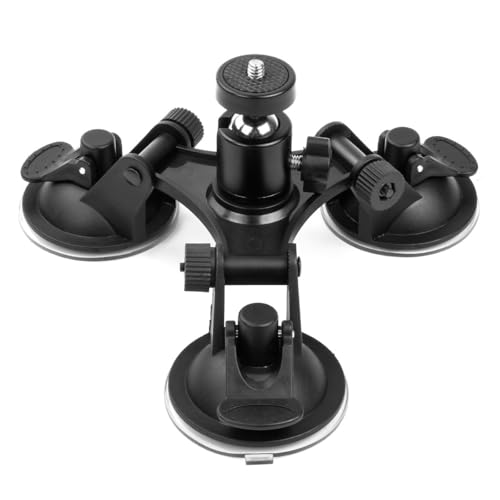 Namvo Support À Triple Ventouse Pour Appareil Photo En Verre Avec Tête Filetée 1/4 Compatible Avec La Plupart Des Appareils Photo Avec Vis 1/4